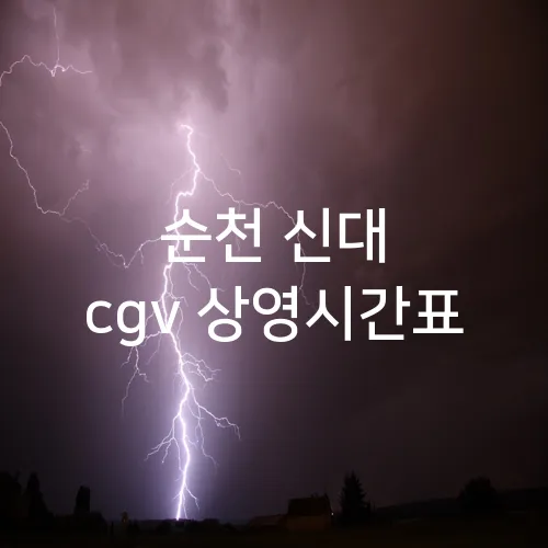 순천 신대 cgv 상영시간표