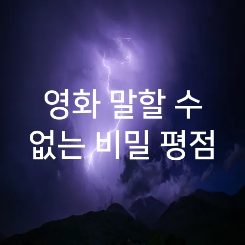 영화 말할 수 없는 비밀 평점