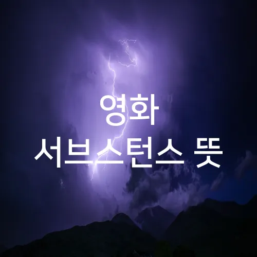 영화 서브스턴스 뜻