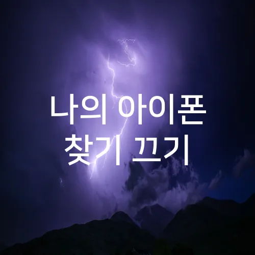 나의 아이폰 찾기 끄기