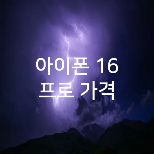 아이폰 16 프로 가격