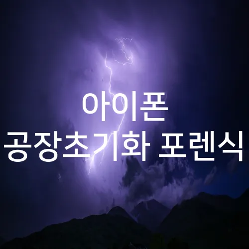 아이폰 공장초기화 포렌식