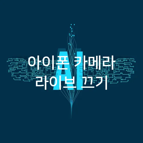 아이폰 카메라 라이브 끄기